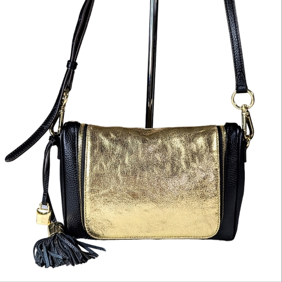 Darcy Pebbled Metallic Gold - Crossbody